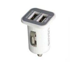 Autós töltő - adapter 2 portos USB autós szivargyújtó töltő adapter 5V 3.1 A (1A + 2.1A) - 3100 mAh  fehér